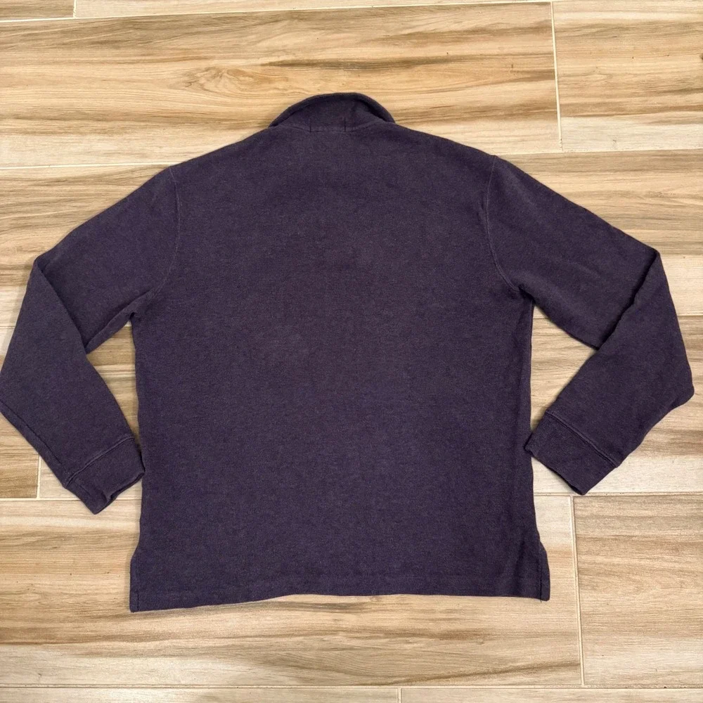 Vintage Polo Ralph Lauren French Rib 1/4 Zip Pullover Sweater Purple Mens M